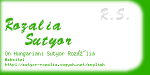 rozalia sutyor business card